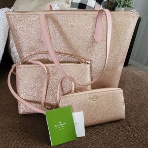 kate spade joeley rose gold glitter set